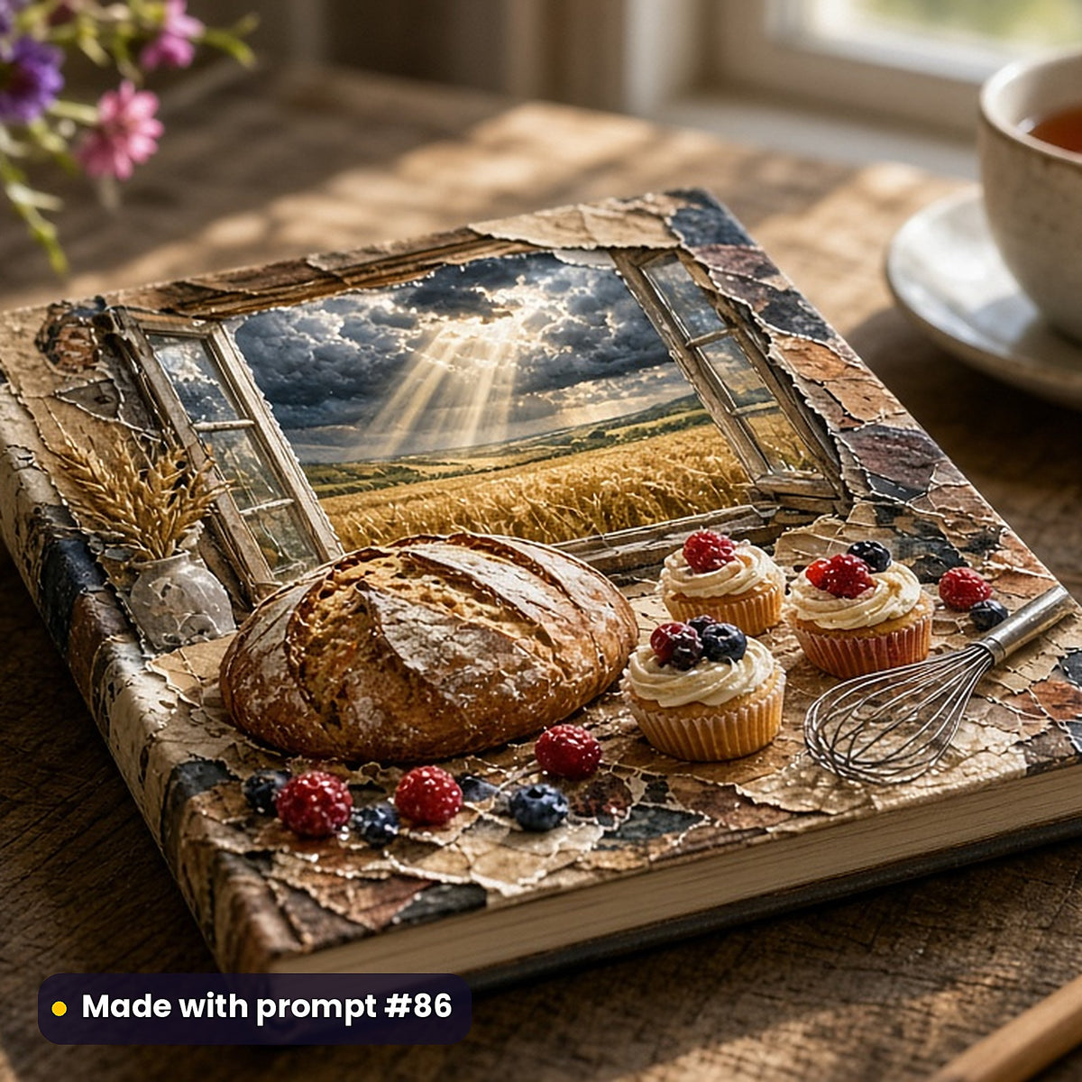 Cookbooks and Baking, Painterly & Handmade Collection: realistic UV-printed mockup, made with prompt #86