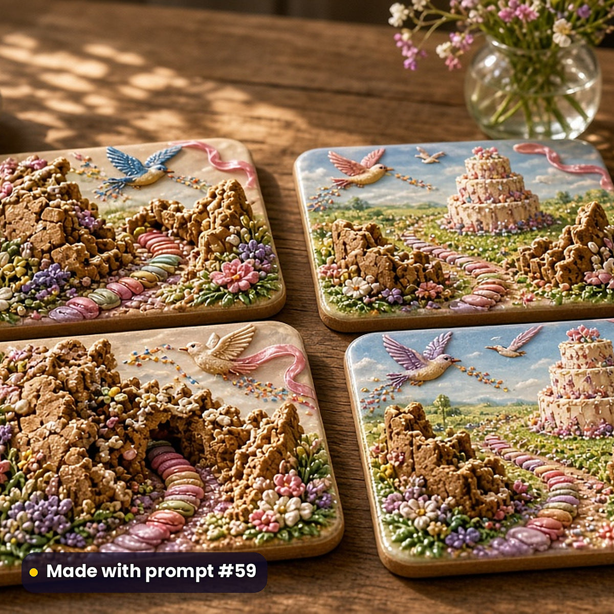 Cookbooks and Baking, Vintage & Whimsical Collection: realistic UV-printed mockup, made with prompt #59