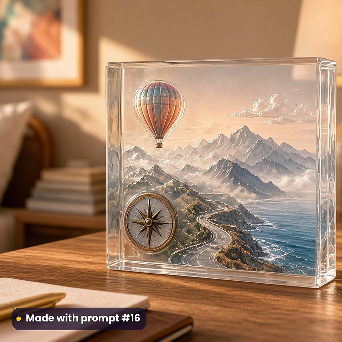 Travel Guides and Journals, Clean & Graphic Collection: Made with prompt #16 – realistic UV-printed mockup