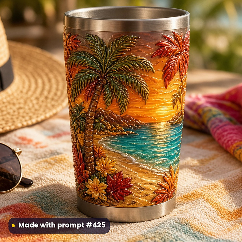 500 Travel Art Prompts Library: Made with prompt #425 – realistic UV-printed mockup (Seasonal Edition — Golden Hour)