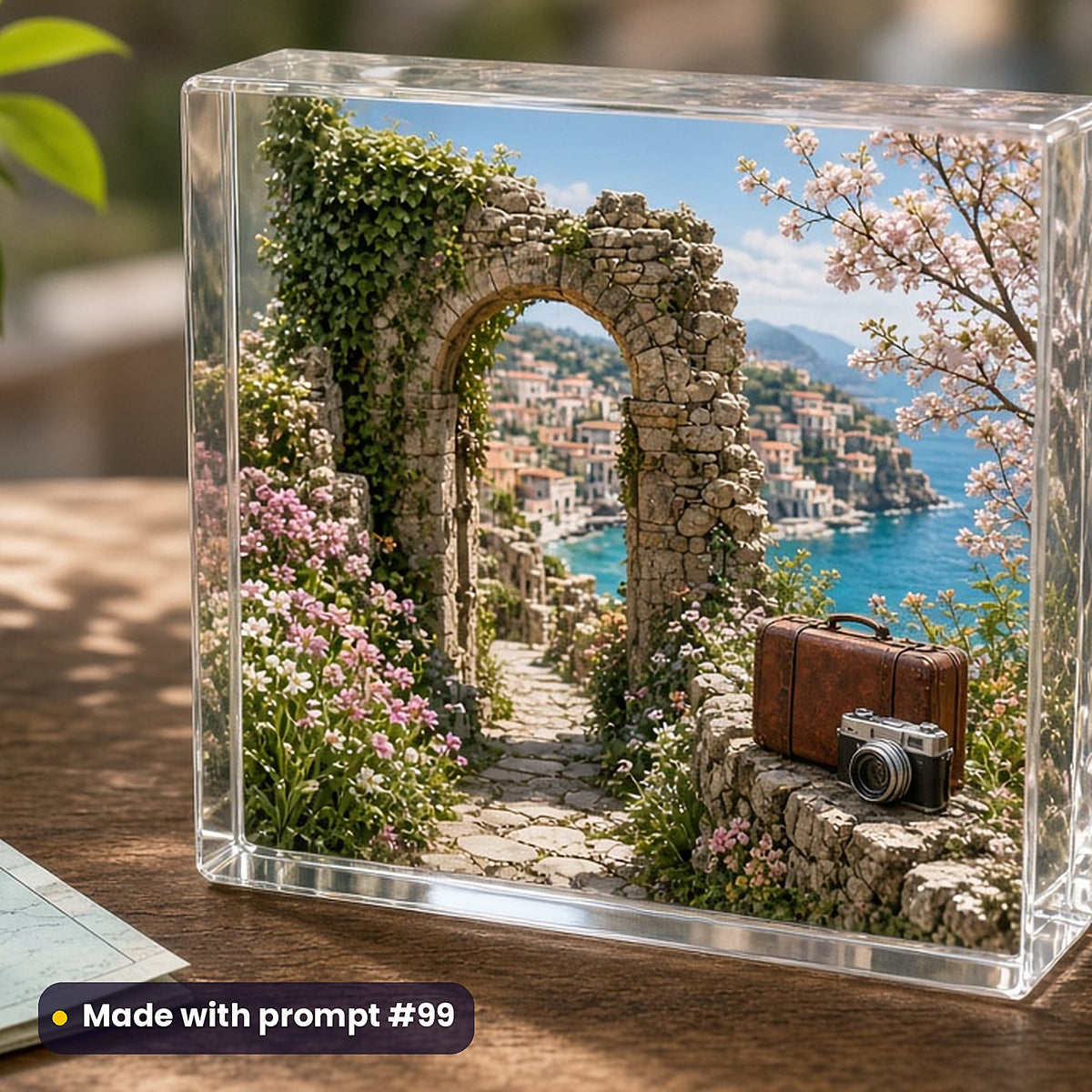 Travel Guides and Journals, Vintage & Whimsical Collection: realistic UV-printed mockup, made with prompt #99