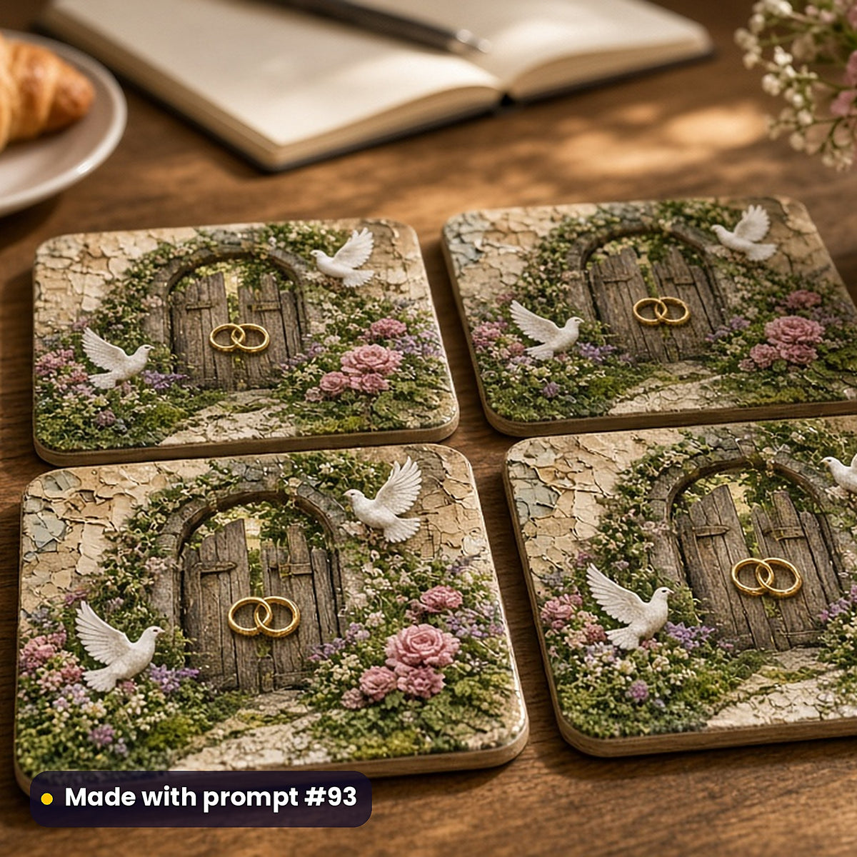Guest Books and Keepsakes, Painterly & Handmade Collection: realistic UV-printed mockup, made with prompt #93