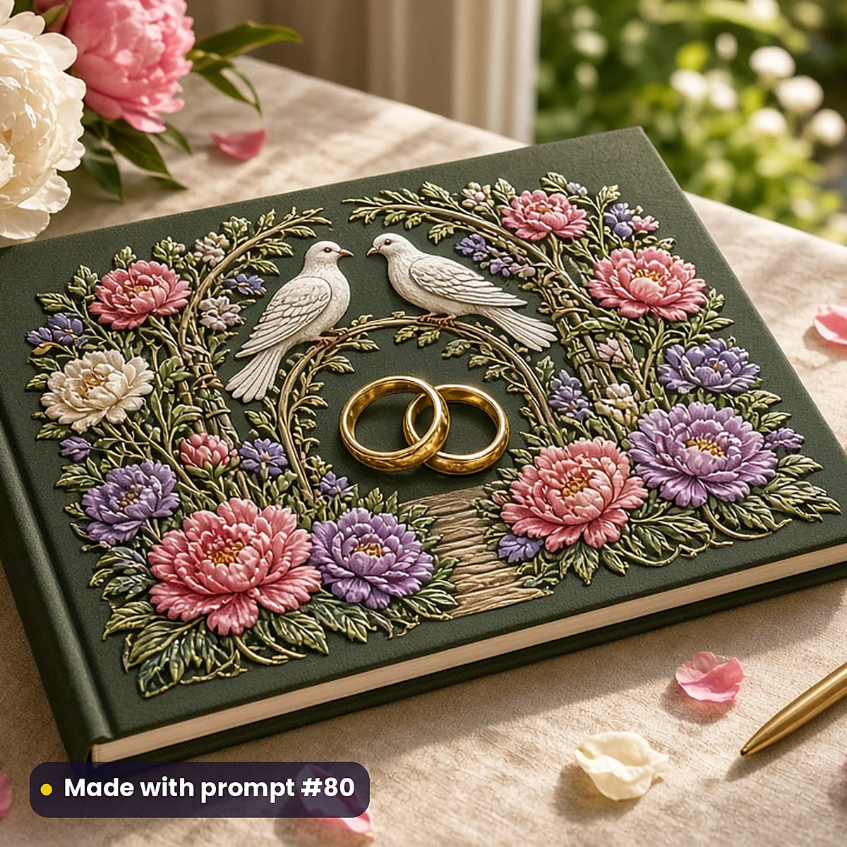 Guest Books and Keepsakes, Painterly & Handmade Collection: realistic UV-printed mockup, made with prompt #80