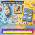 Guest Books and Keepsakes, Vintage & Whimsical Collection: realistic UV-printed mockup, made with prompts #55 · #88 · #36 · #4