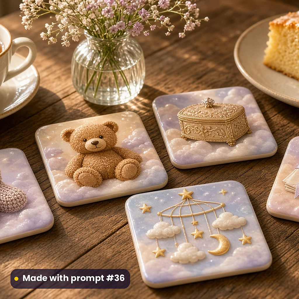Guest Books and Keepsakes, Vintage & Whimsical Collection: realistic UV-printed mockup, made with prompt #36