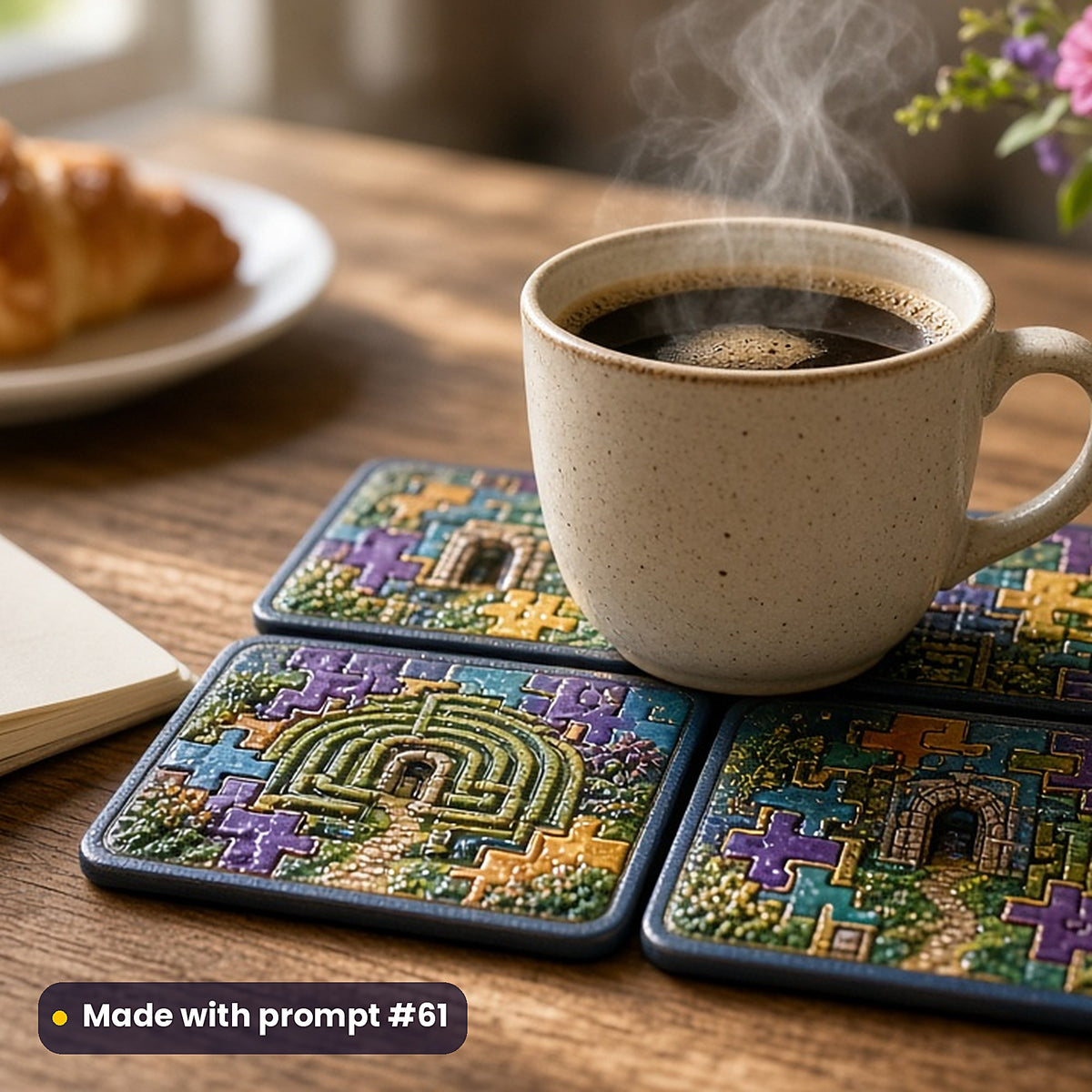 Puzzle and Activity Books, Clean & Graphic Collection: Made with prompt #61 – realistic UV-printed mockup