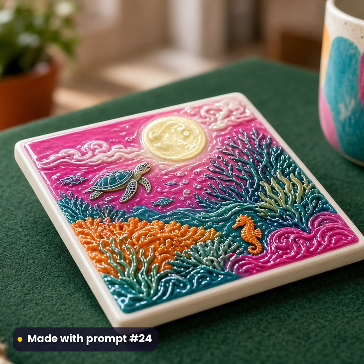 500 Puzzle Activity Art Prompts Library: Made with prompt #24 – realistic UV-printed mockup (Bold Colour — Moonlit Scene)