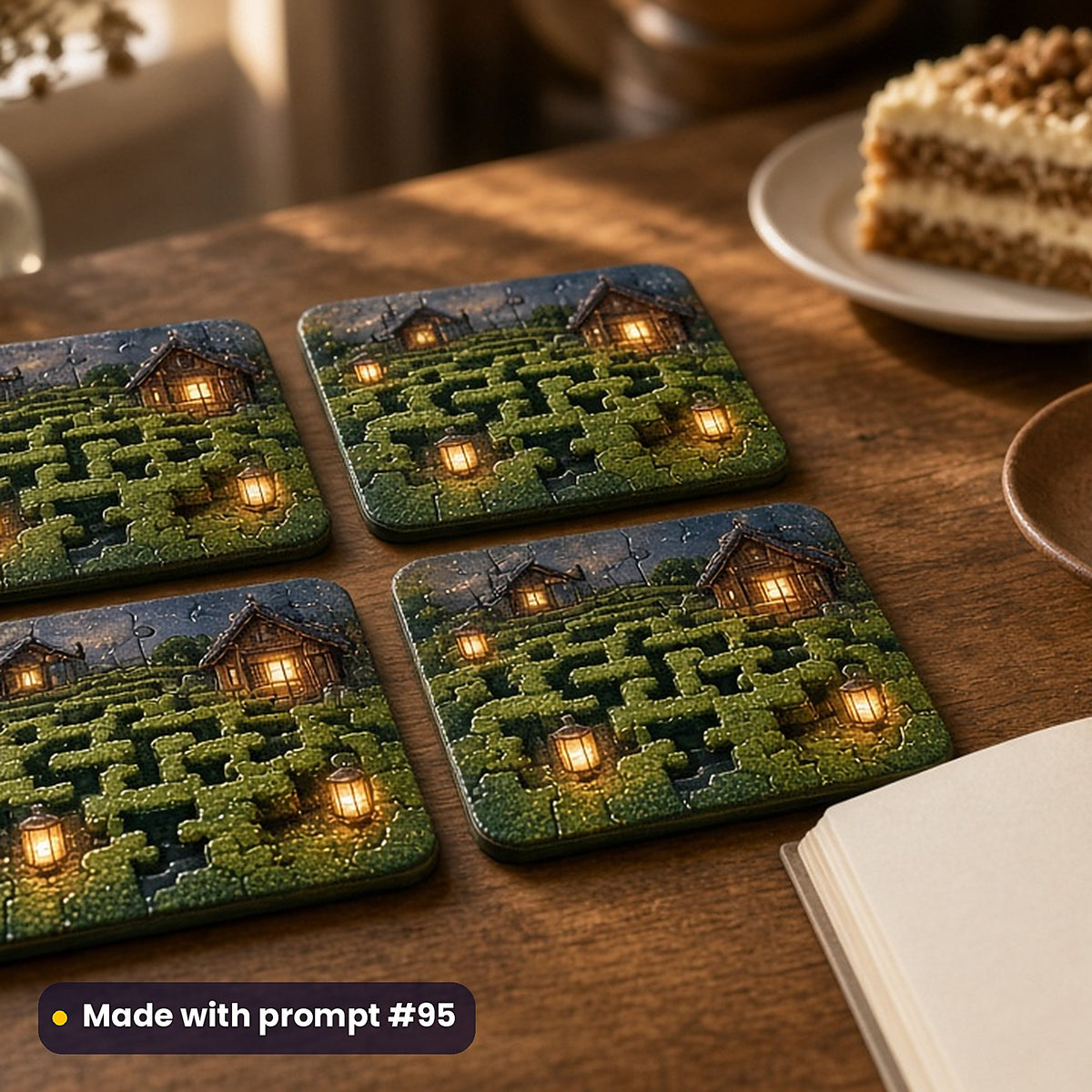 Puzzle and Activity Books, Painterly & Handmade Collection: realistic UV-printed mockup, made with prompt #95