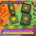 Puzzle and Activity Books, Vintage & Whimsical Collection: realistic UV-printed mockup, made with prompts #47 · #81 · #38 · #11