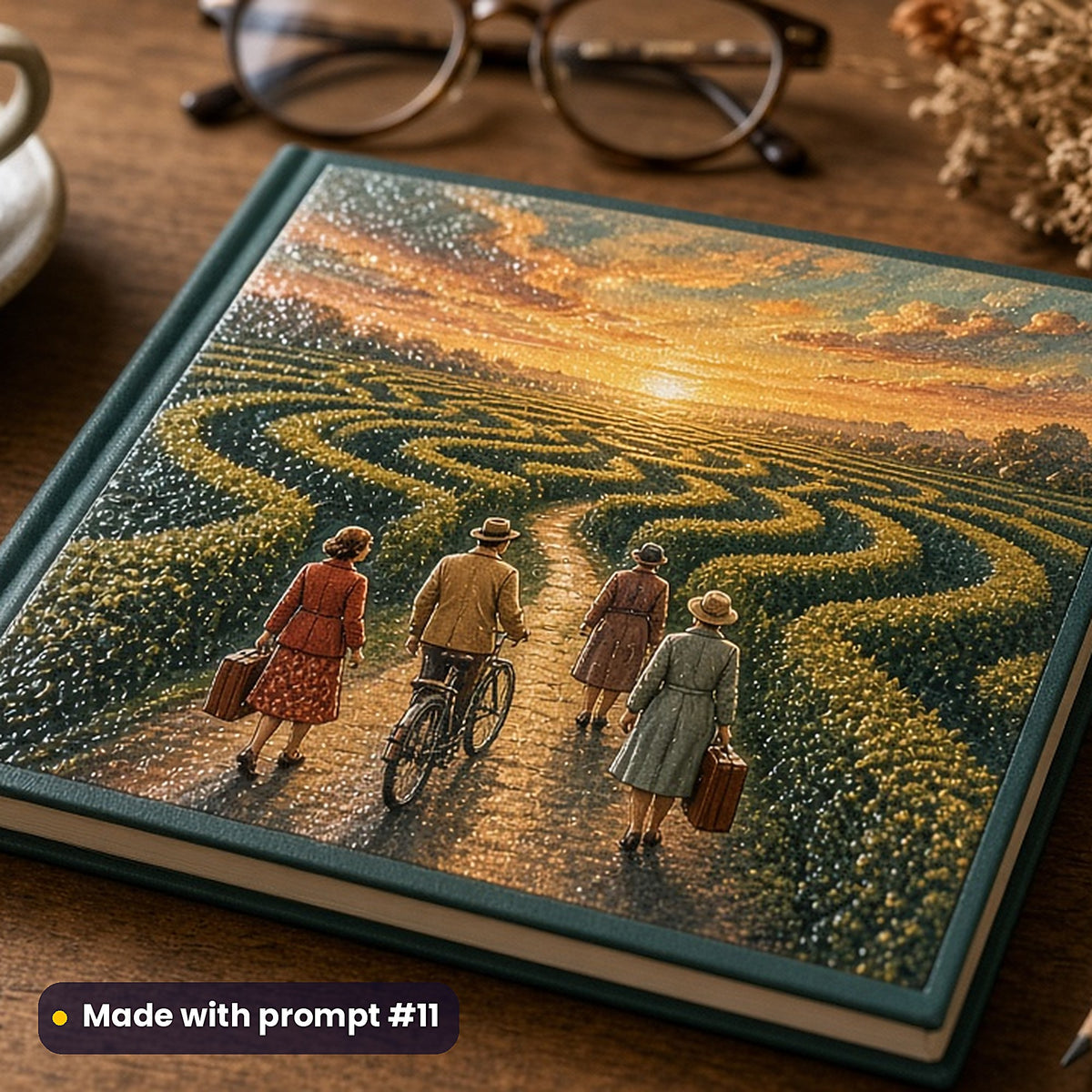 Puzzle and Activity Books, Vintage & Whimsical Collection: realistic UV-printed mockup, made with prompt #11