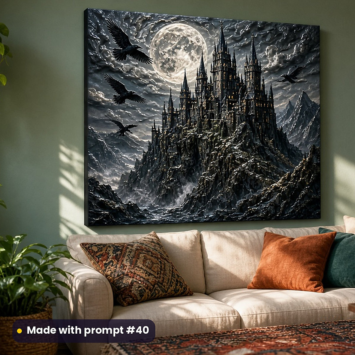 Gothic Worlds, Cinematic & Bold Collection: Made with prompt #40 – realistic UV-printed mockup