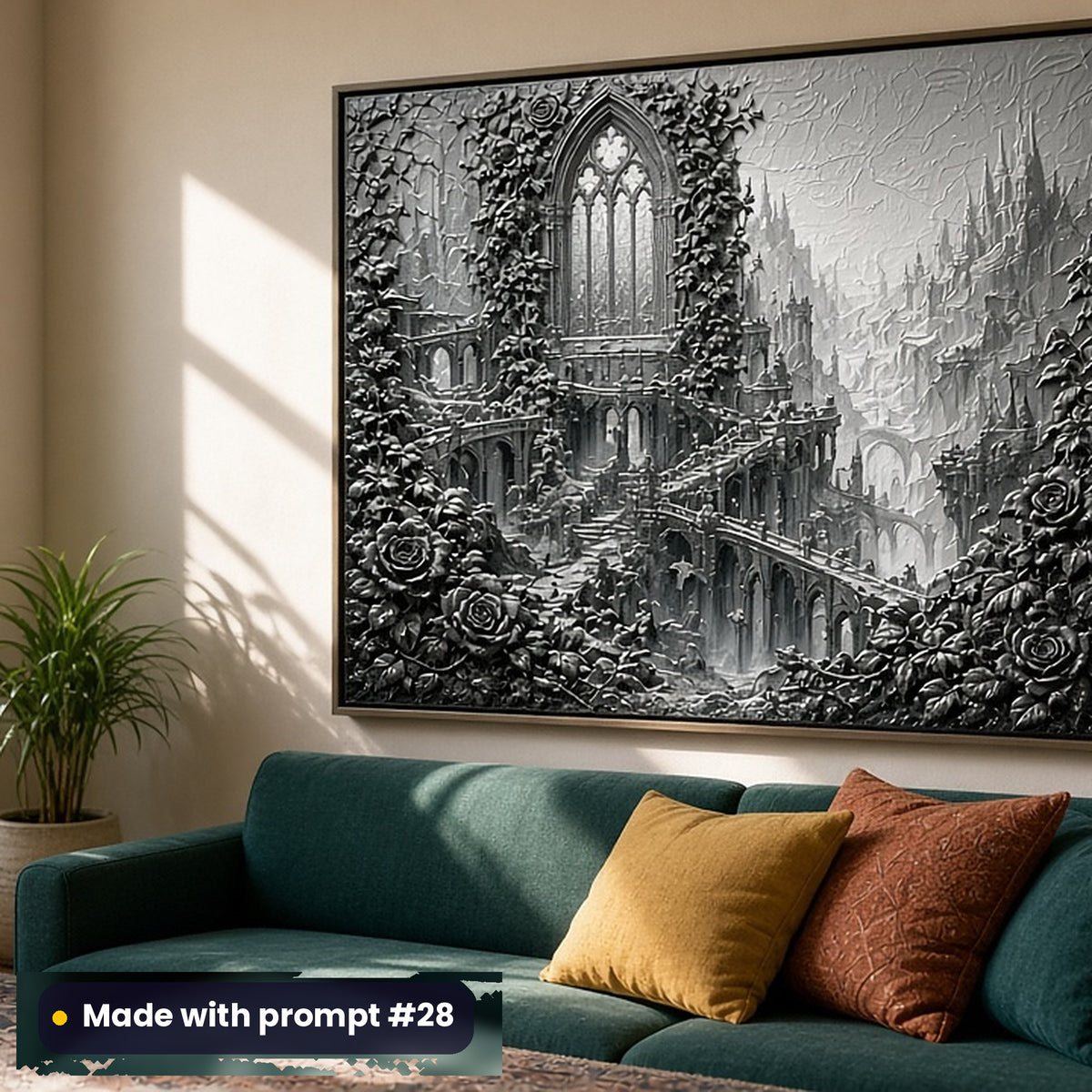Gothic Worlds, Clean & Graphic Collection: Made with prompt #28 – realistic UV-printed mockup