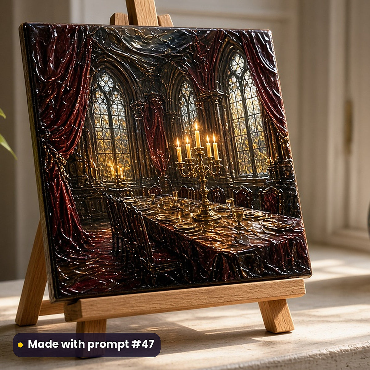 Gothic Worlds, Painterly & Handmade Collection: Made with prompt #47 – realistic UV-printed mockup