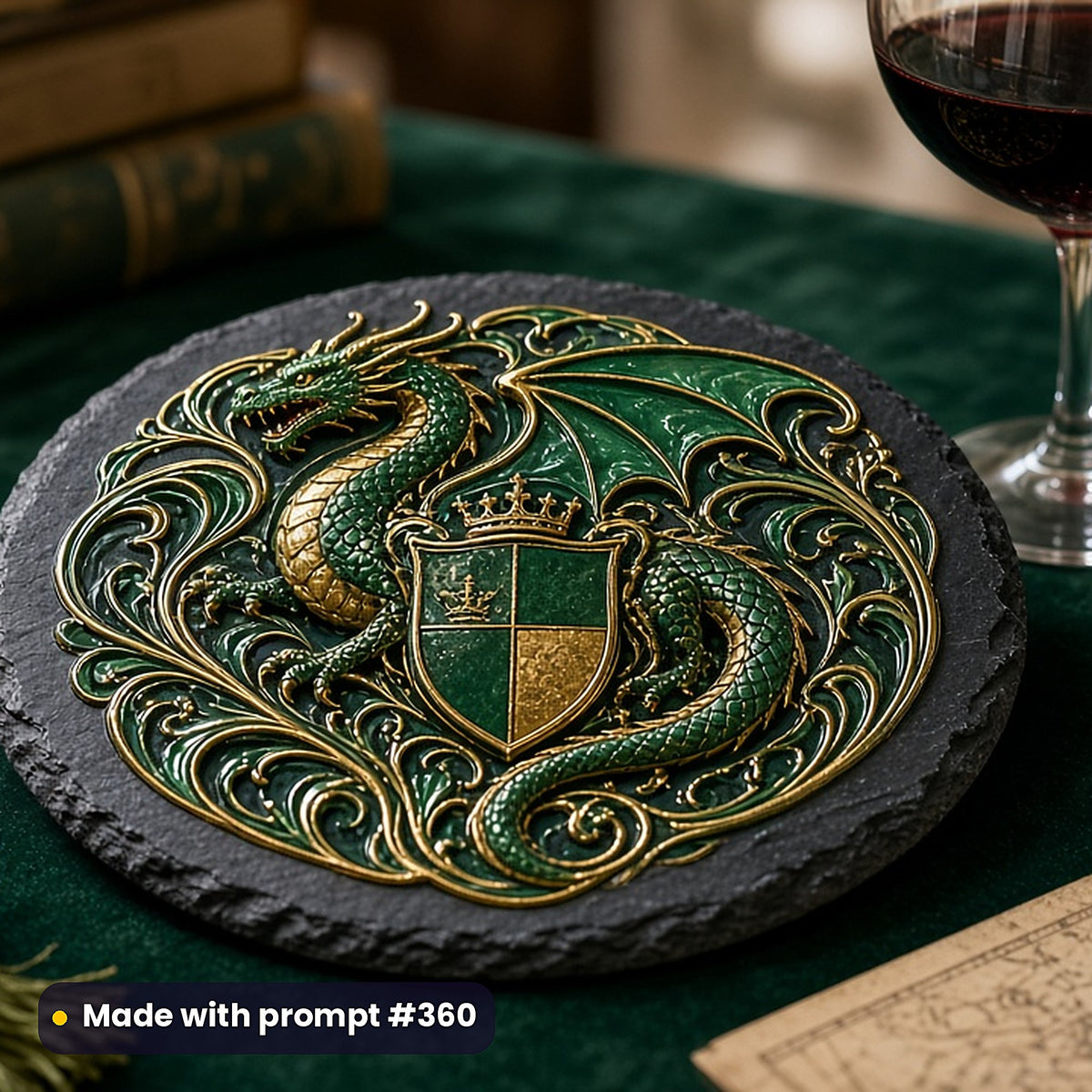 500 Medieval Art Prompts Library: Made with prompt #360 – realistic UV-printed mockup (Art Nouveau — Iconic Masterpiece)