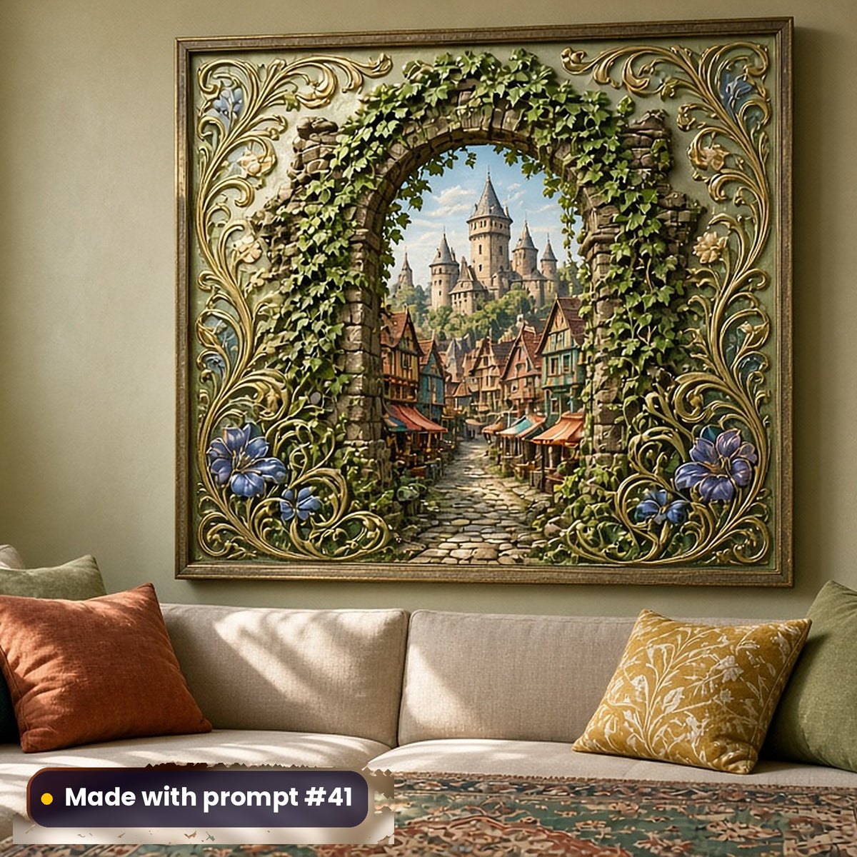Medieval Legends, Luxury & Decorative Collection: realistic UV-printed mockup, made with prompt #41