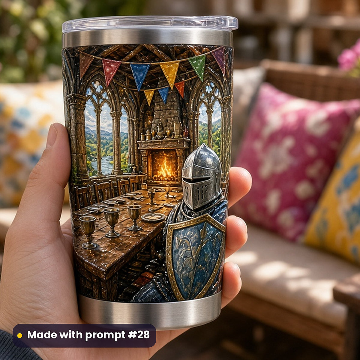 Medieval Legends, Painterly & Handmade Collection: realistic UV-printed mockup, made with prompt #28
