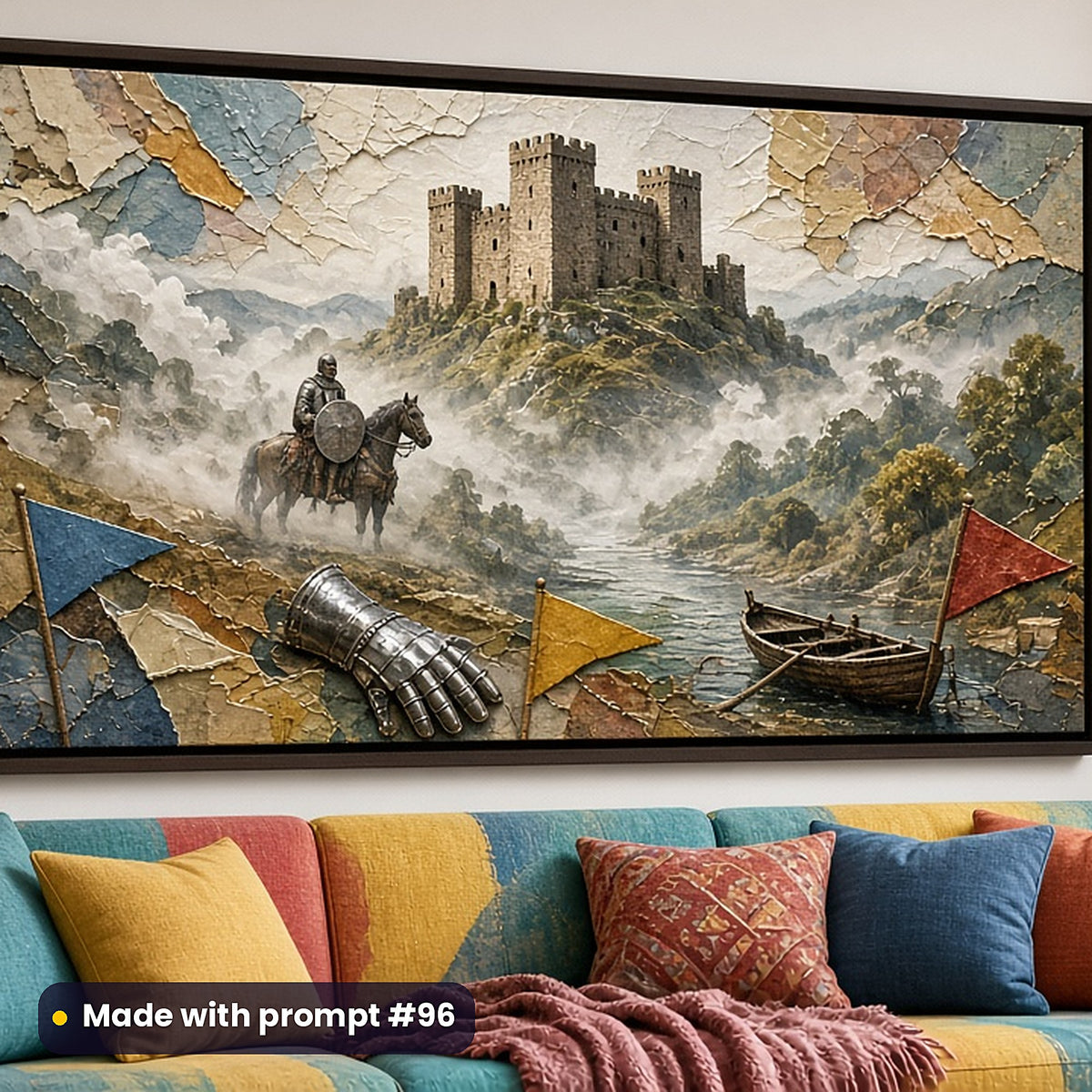 Medieval Legends, Painterly & Handmade Collection: realistic UV-printed mockup, made with prompt #96