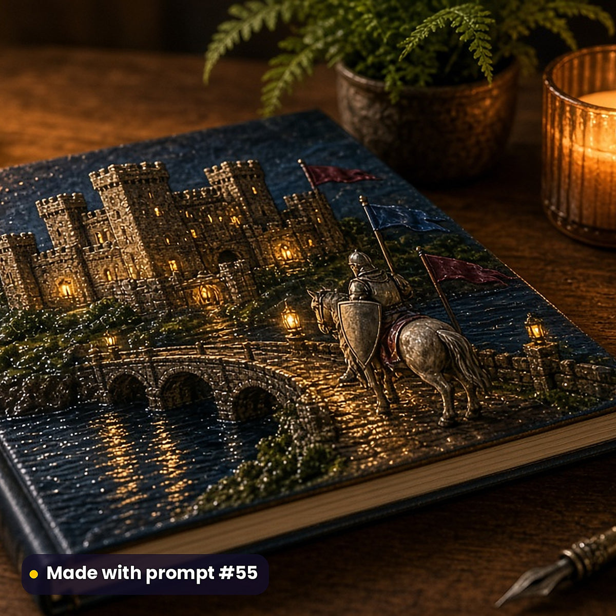 Medieval Legends, Painterly & Handmade Collection: realistic UV-printed mockup, made with prompt #55