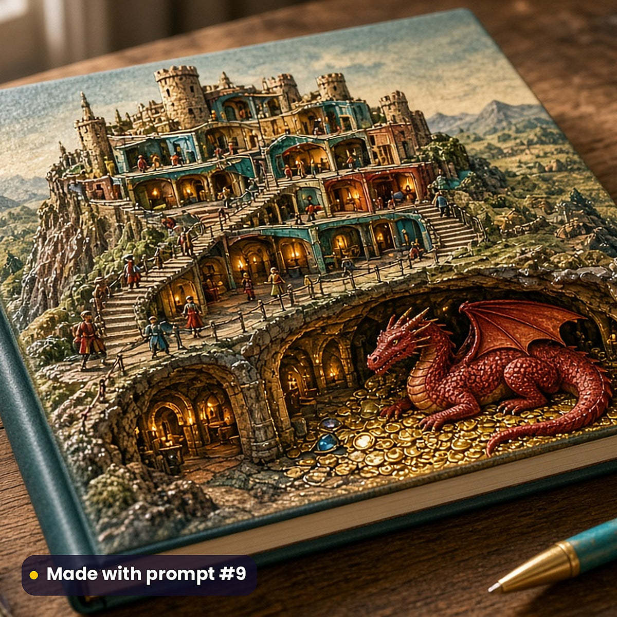 Medieval Legends, Vintage & Whimsical Collection: realistic UV-printed mockup, made with prompt #9