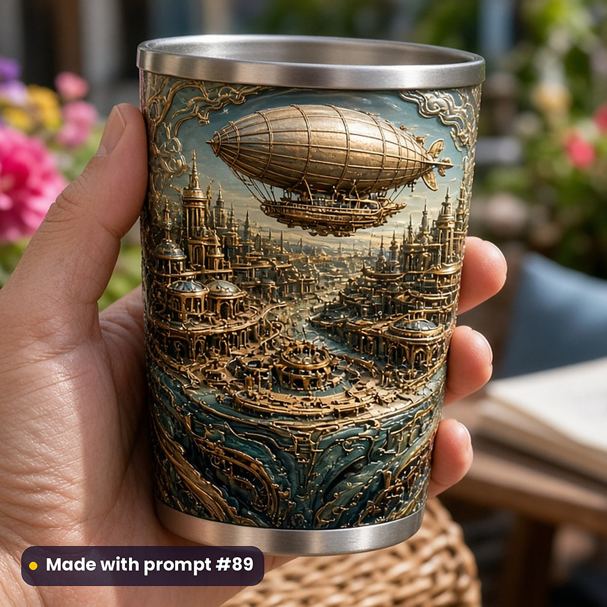 Steampunk Realms, Clean & Graphic Collection: Made with prompt #89 – realistic UV-printed mockup