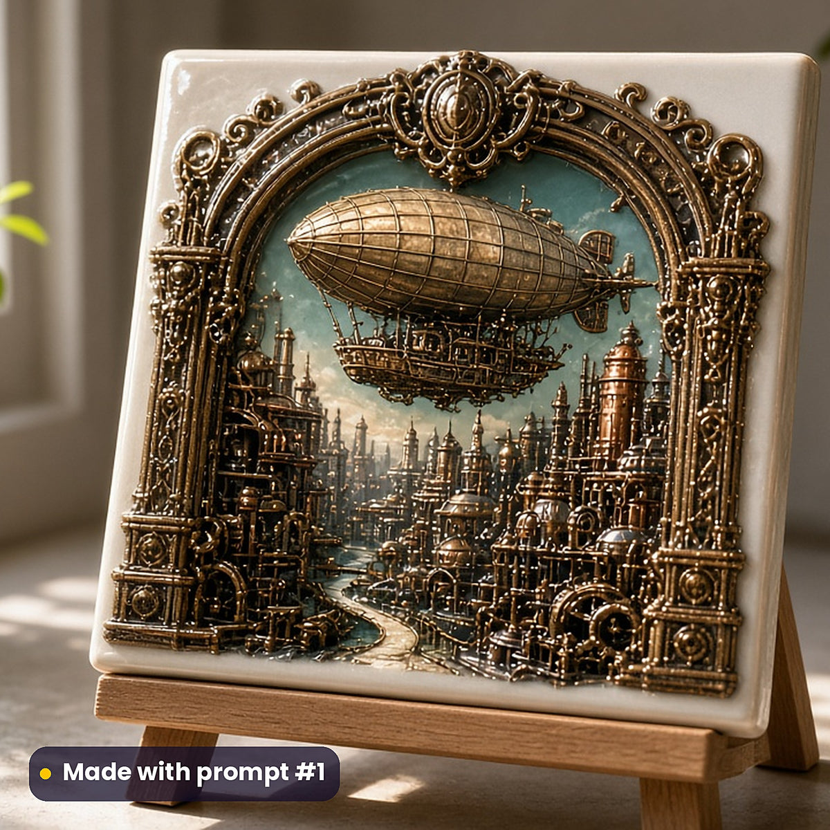 Steampunk Realms, Clean & Graphic Collection: Made with prompt #1 – realistic UV-printed mockup