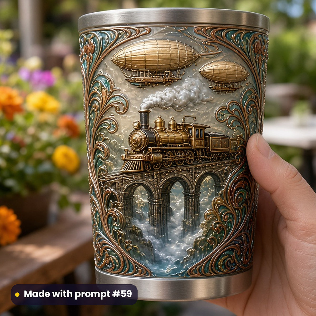 Steampunk Realms, Luxury & Decorative Collection: realistic UV-printed mockup, made with prompt #59