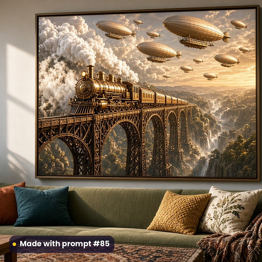 Steampunk Realms, Luxury & Decorative Collection: realistic UV-printed mockup, made with prompt #85