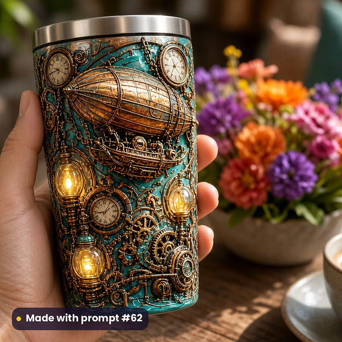 Steampunk Realms, Painterly & Handmade Collection: realistic UV-printed mockup, made with prompt #62
