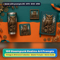 Steampunk Realms, Vintage & Whimsical Collection: realistic UV-printed mockup, made with prompts #2 · #79 · #45 · #98