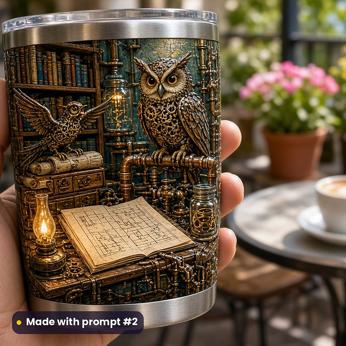 Steampunk Realms, Vintage & Whimsical Collection: realistic UV-printed mockup, made with prompt #2