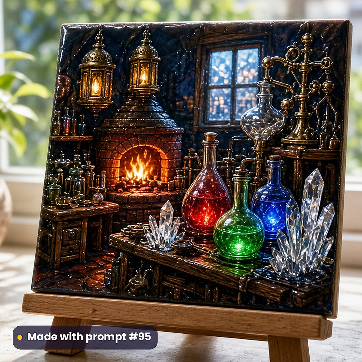 Alchemy and Occult Curiosities, Painterly & Handmade Collection: realistic UV-printed mockup, made with prompt #95