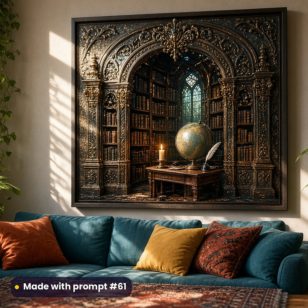 Dark Academia, Clean & Graphic Collection: Made with prompt #61 – realistic UV-printed mockup