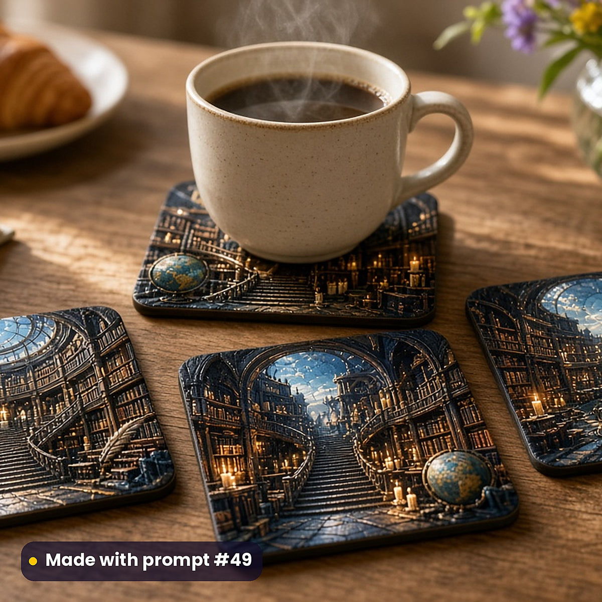 Dark Academia, Clean & Graphic Collection: Made with prompt #49 – realistic UV-printed mockup