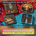 500 Dark Academia Art Prompts Library: Made with prompts #373 · #500 · #315 · #54 – realistic UV-printed mockup