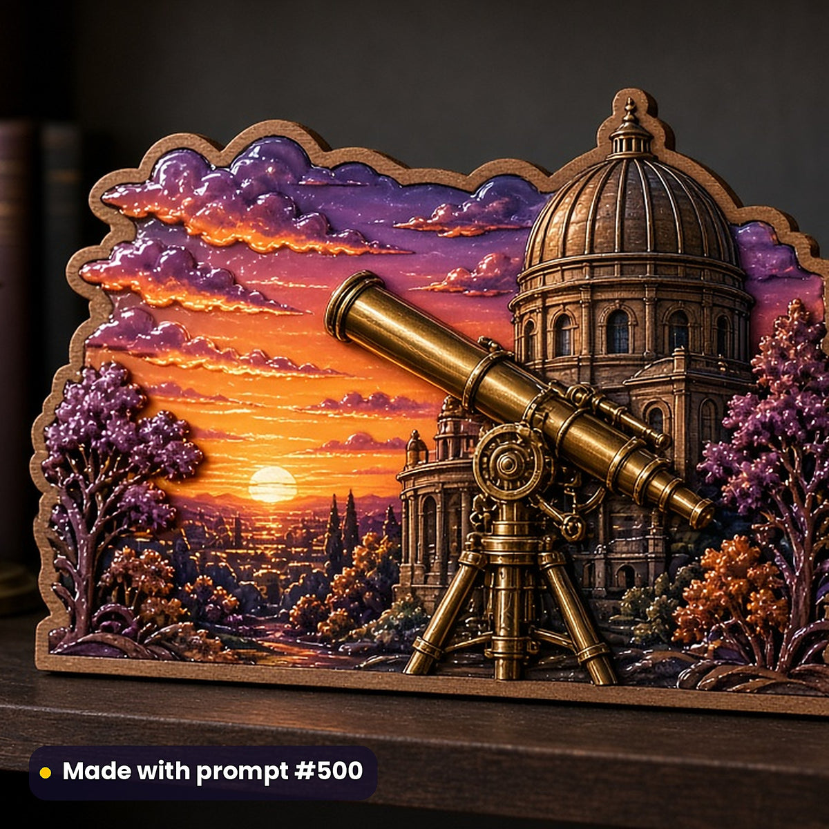 500 Dark Academia Art Prompts Library: Made with prompt #500 – realistic UV-printed mockup (Flagship Bestseller — Iconic Masterpiece)