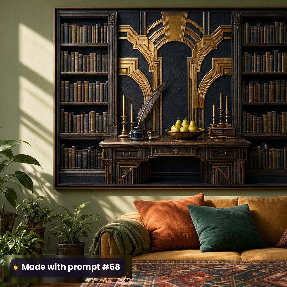 Dark Academia, Luxury & Decorative Collection: realistic UV-printed mockup, made with prompt #68