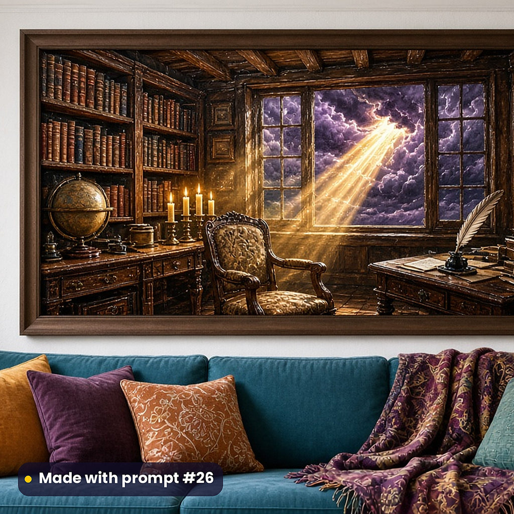 Dark Academia, Painterly & Handmade Collection: realistic UV-printed mockup, made with prompt #26