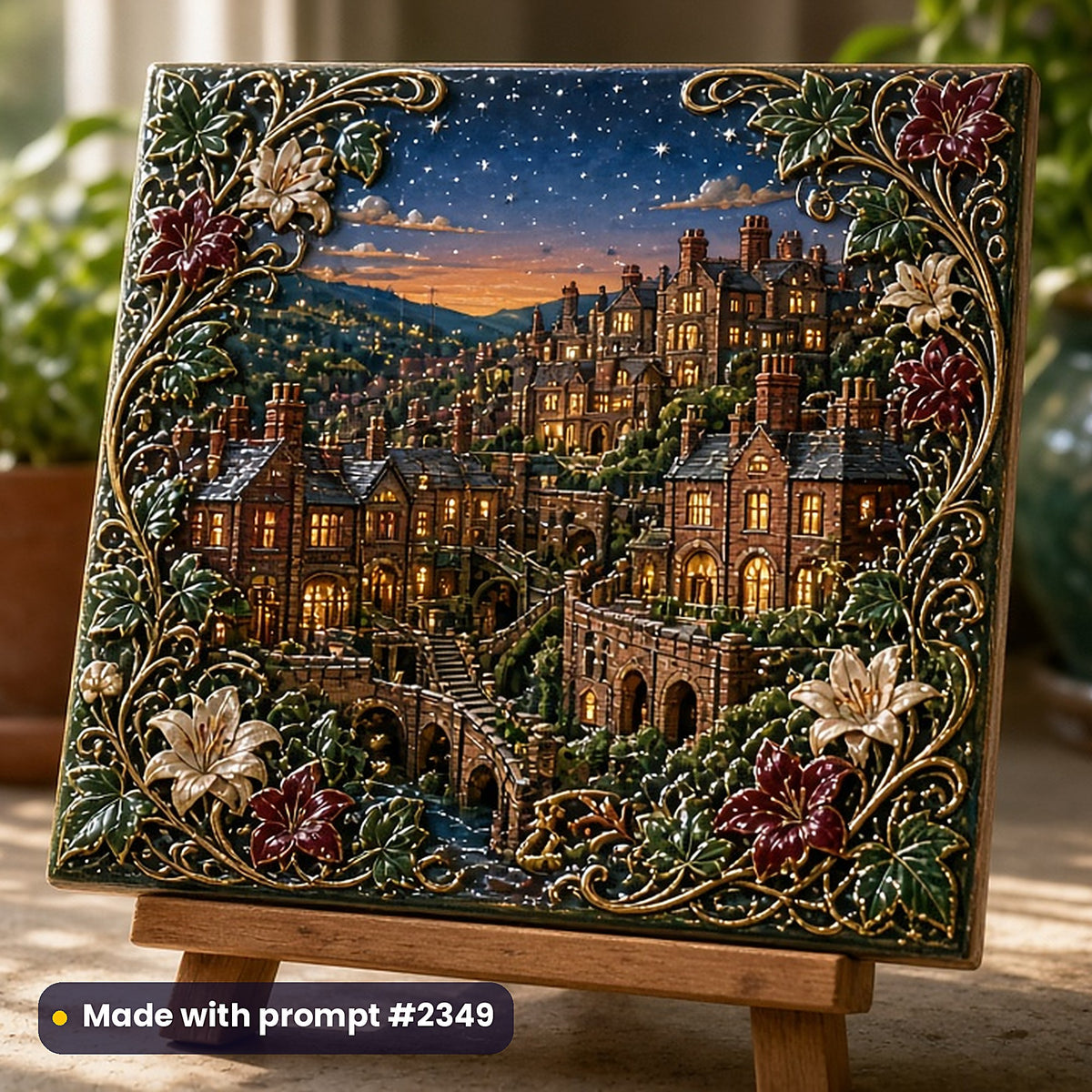 2,500 Gothic Steampunk Art Prompts Bundle: Made with prompt #2349 – realistic UV-printed mockup