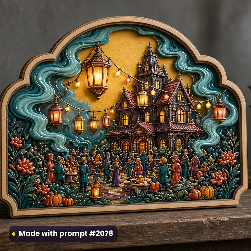 12,500 AI Art Prompts Mega Bundle: Made with prompt #2078 – realistic UV-printed mockup (Vintage Retro — Festival or Gathering)