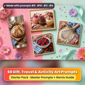 Gift, Travel & Activity Books Starter Pack: realistic UV-printed mockup, made with prompts #9 · #10 · #3 · #4