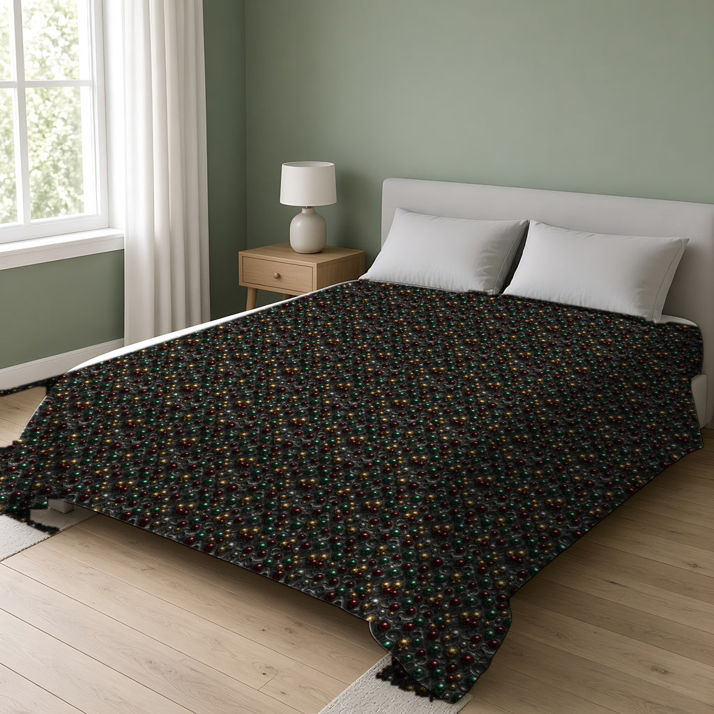 Jewel Bubble Clusters Cotton Duvet Cover on a double bed in a bright sage-green bedroom