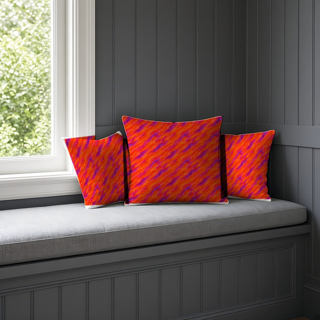 Wash Ribbon Drift Faux Suede Cushion on a window seat