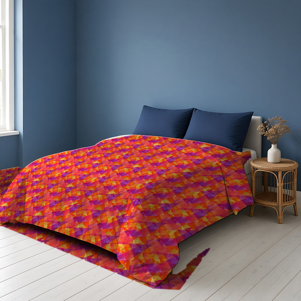 Layered Wash Shards Comforter on a bed in a Scandinavian blue bedroom