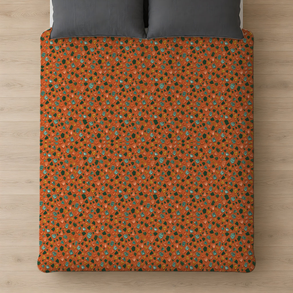Glass Chip Sheen Comforter on a bed, seen from above