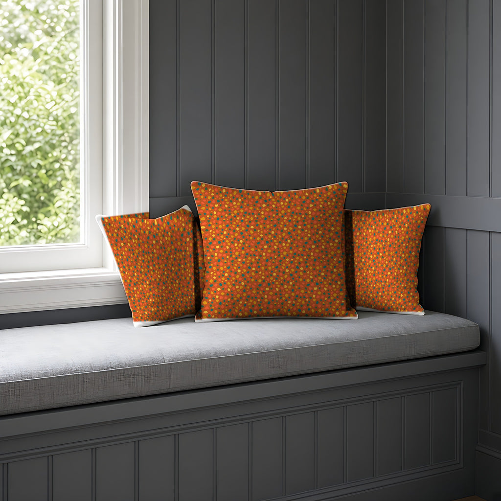 Confetti Aggregate Faux Suede Cushion on a window seat