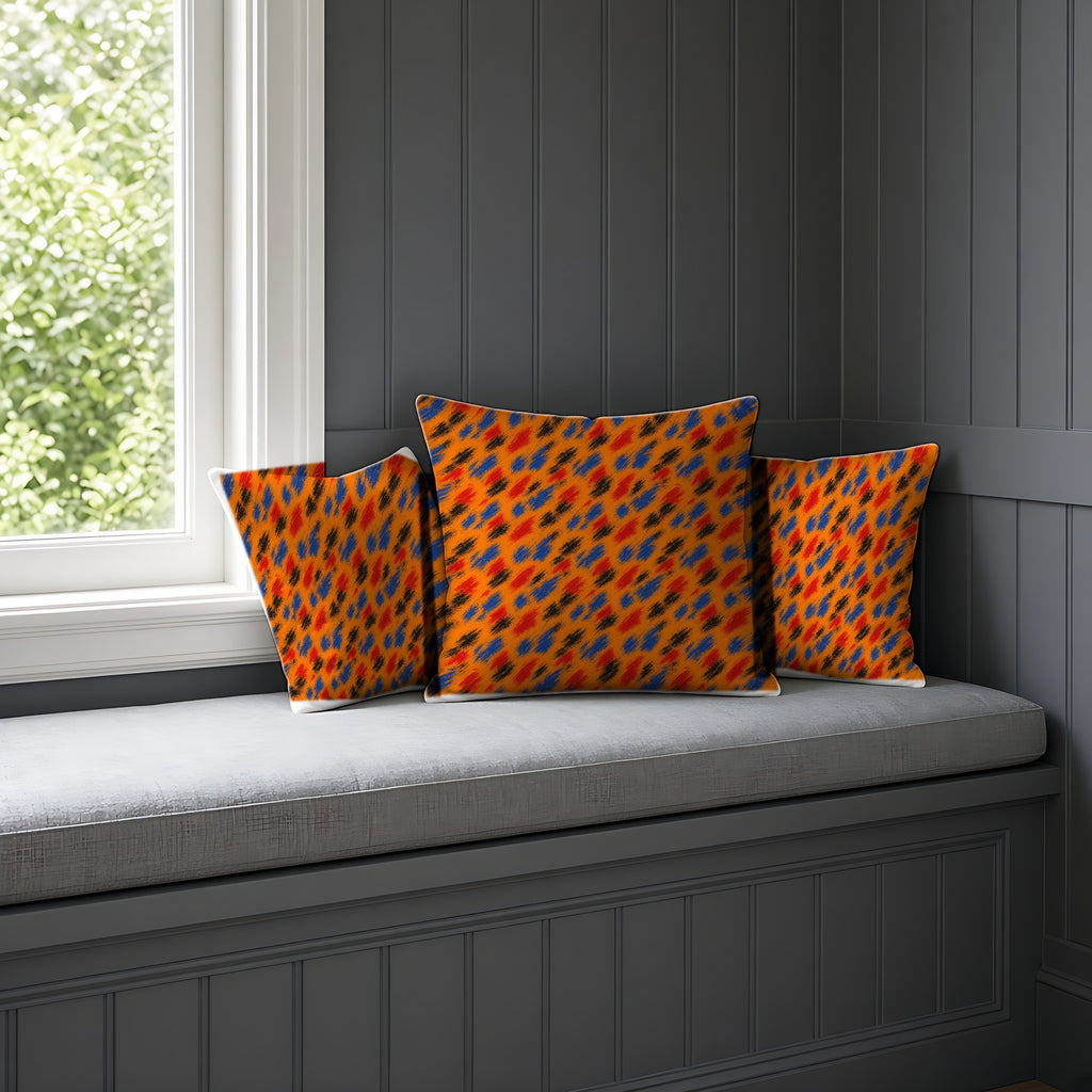 Dry-Brush Drags Faux Suede Cushion on a window seat