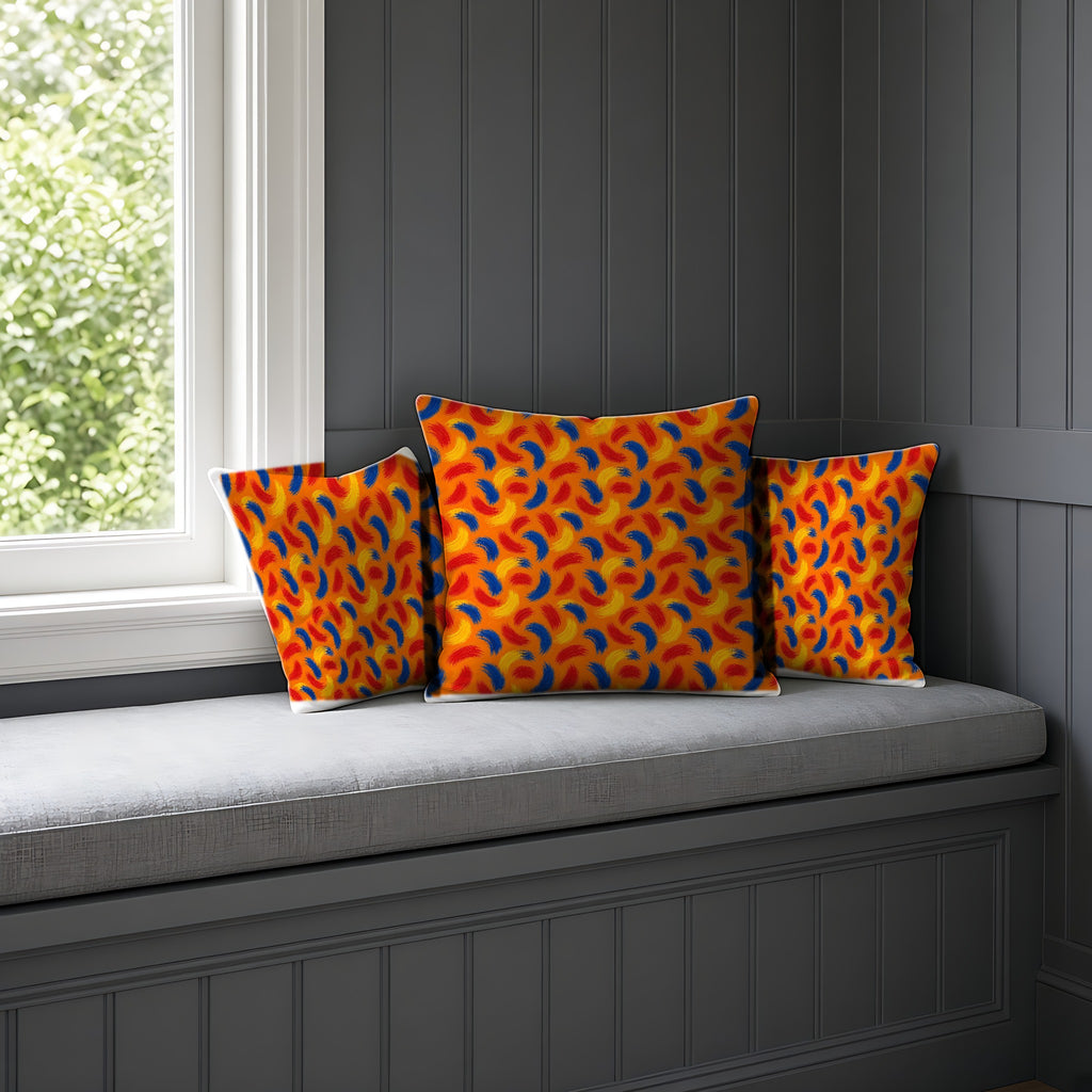 Sweeping Arcs Faux Suede Cushion on a window seat