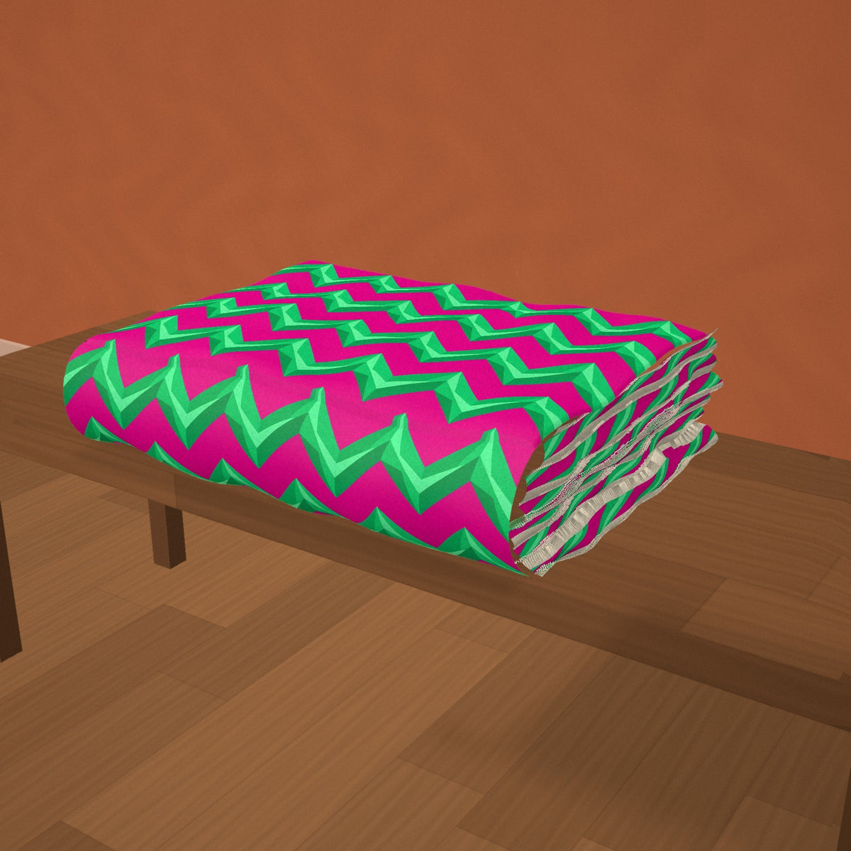 Broad Cut-Gem Chevrons Sherpa Fleece Blanket styled in a cosy room