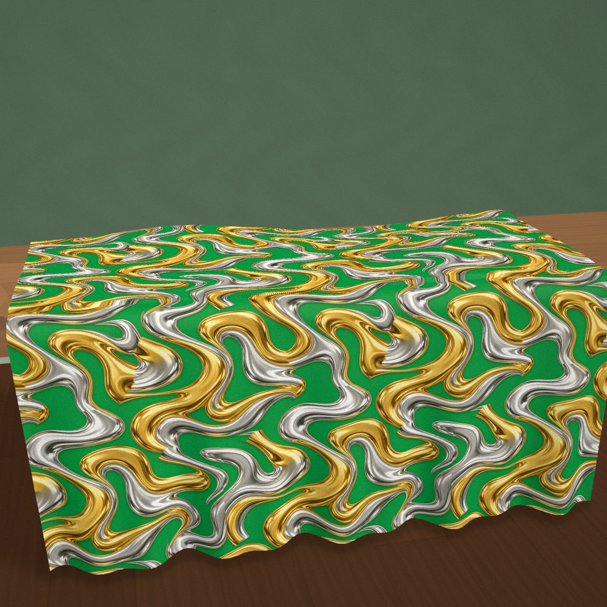 Broad Melting Gold Ribbons Sherpa Fleece Blanket styled in a cosy room