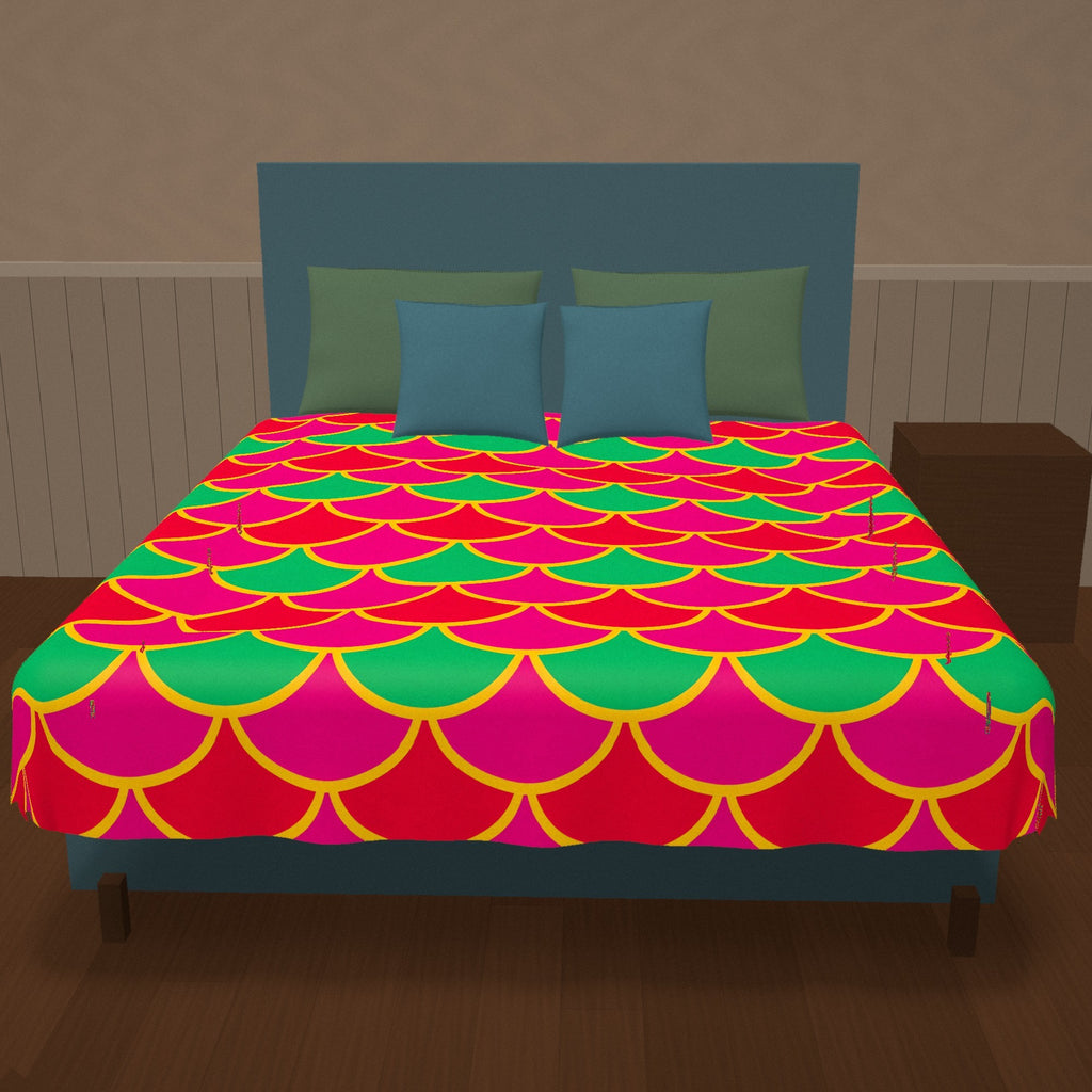 Big Jewel Scales II Cotton Duvet Cover on a made bed